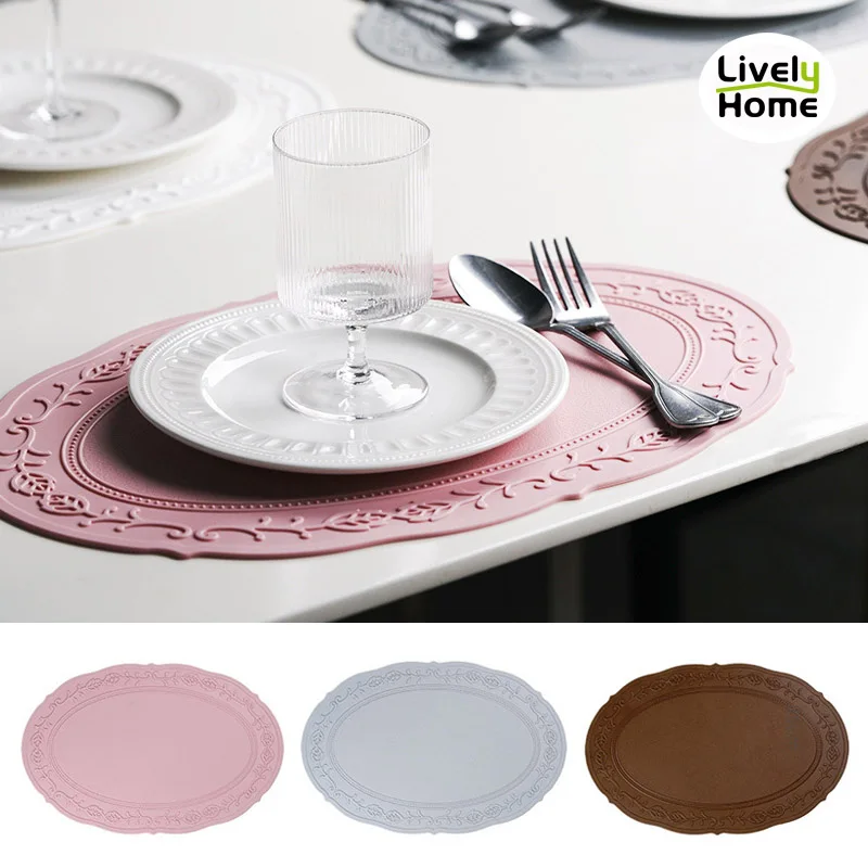 Oval Flower Silicone Placemat Tableware Breakfast Dish Dining Mat Soulagement Lace Large Heat Insulated Tablemat Vintage Mat
Oval Flower Silicone Placemat Tableware Breakfast Dish Dining Mat Soulagement Lace Large Heat Insulated Tablemat Vintage Mat