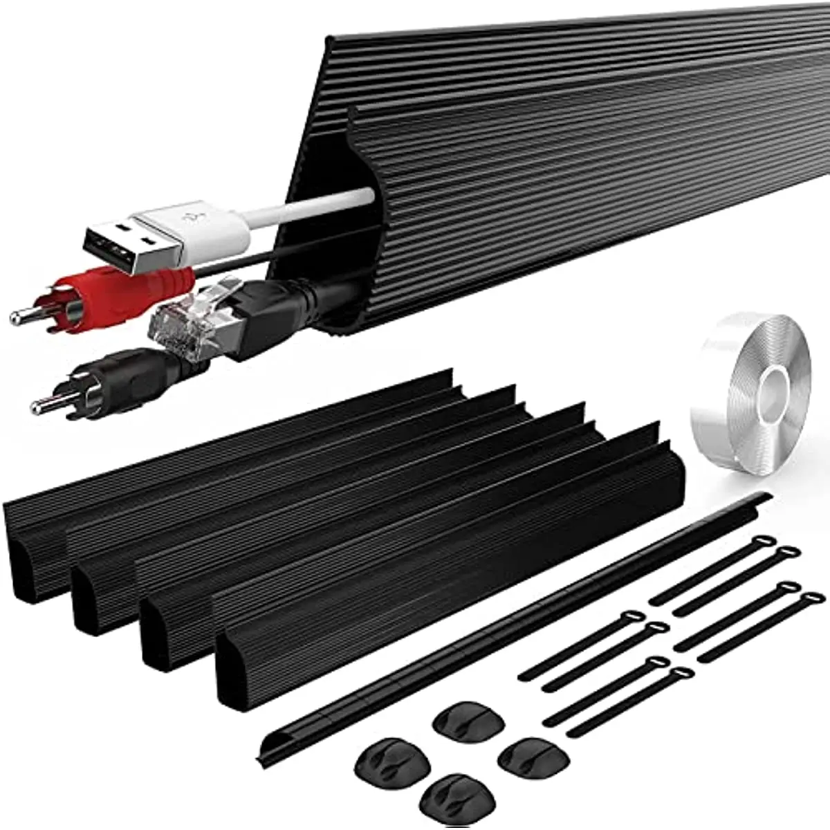 Cable Management Under Desk 40CM J Channel Cable Raceway, No Drill Cord Hider for Desk, Wire Management
Cable Management Under Desk 40CM J Channel Cable Raceway, No Drill Cord Hider for Desk, Wire Management