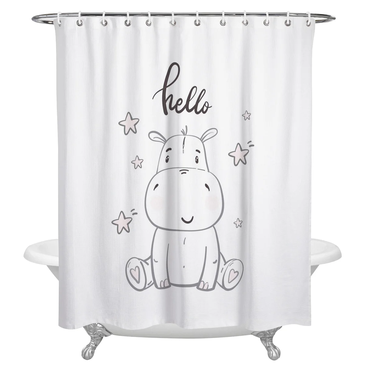 Kawaii Stars Hippo Baby Cute Animal White Shower Curtain Luxury Bathroom Decor Waterproof Curtains Polyester Bath Curtain
Kawaii Stars Hippo Baby Cute Animal White Shower Curtain Luxury Bathroom Decor Waterproof Curtains Polyester Bath Curtain