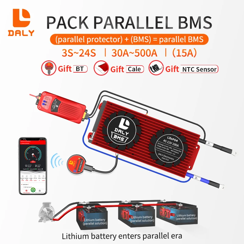 LiFePo4 BMS Parallel 15A Module 4S 12V 24V 36V 48V 30A~500A Li-Ion LTO 3S 7S 8S 10S 12S 13S 16S 24S Bluetooth APP For Solar
LiFePo4 BMS Parallel 15A Module 4S 12V 24V 36V 48V 30A~500A Li-Ion LTO 3S 7S 8S 10S 12S 13S 16S 24S Bluetooth APP For Solar