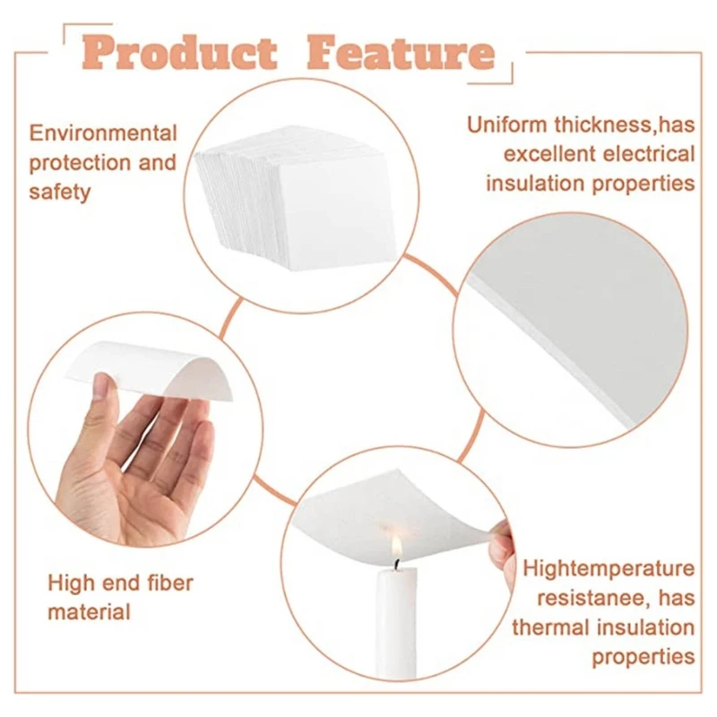 

10Pcs Ceramic Fiber Square Paper White Insulation Gasket Paper for Stove Furnace