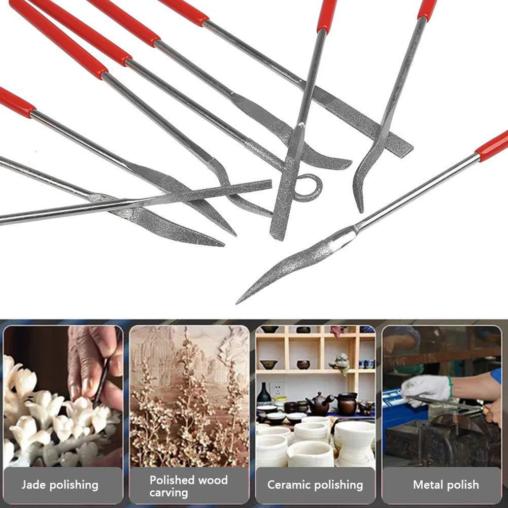 10pcs 3x140mm Diamond Needle File Emery Metal Filing Milling Cutter For Grinding Polishing Glass Marble Rock Ceramic Hand Tools
10pcs 3x140mm Diamond Needle File Emery Metal Filing Milling Cutter For Grinding Polishing Glass Marble Rock Ceramic Hand Tools