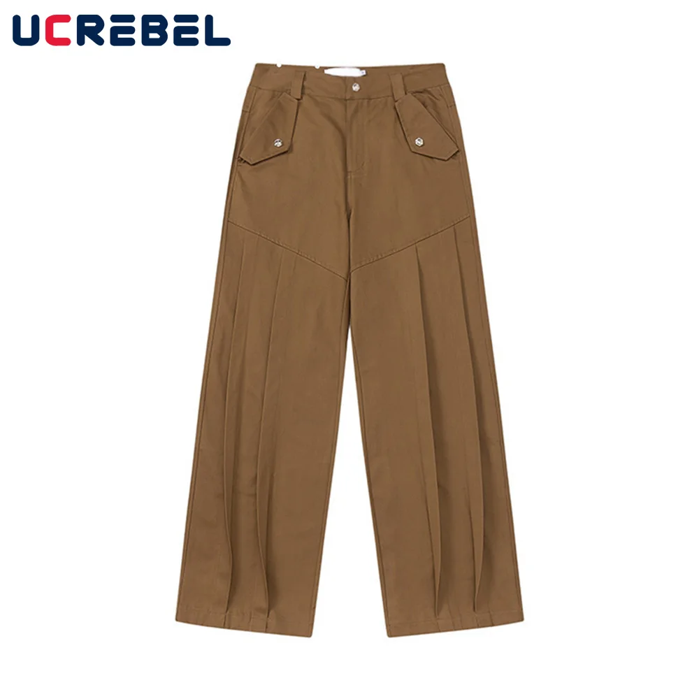 Pleated Casual Straight-leg Pants Mens Streetwear Loose Solid Color Wide Leg Pants Trousers Men
Pleated Casual Straight-leg Pants Mens Streetwear Loose Solid Color Wide Leg Pants Trousers Men