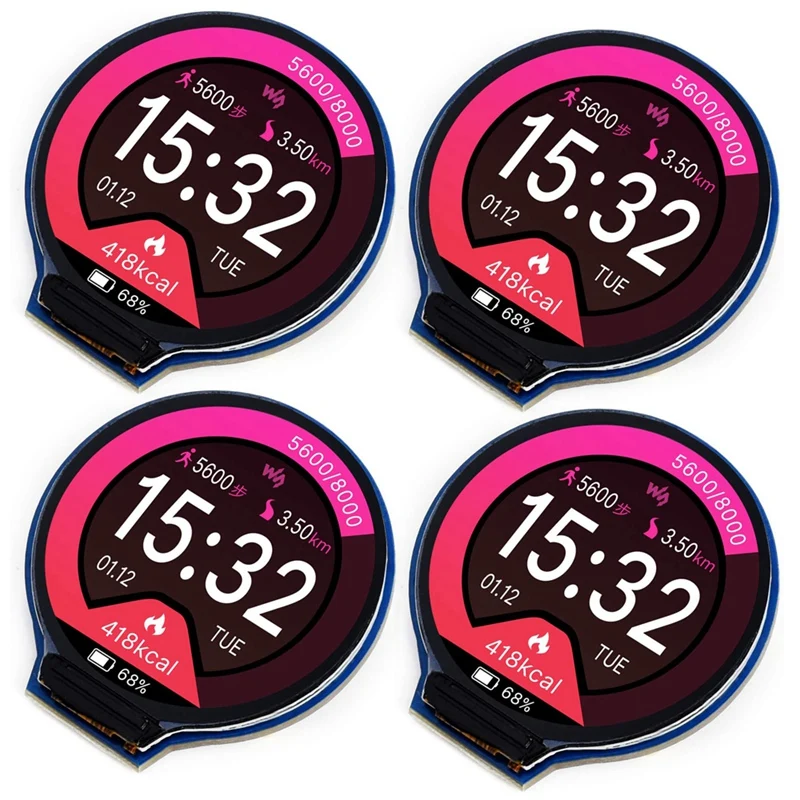 4Pcs 1.28Inch Round Display LCD Screen Module GC9A01 SPI Communication RGB 65K Color Support Raspberry
4Pcs 1.28Inch Round Display LCD Screen Module GC9A01 SPI Communication RGB 65K Color Support Raspberry