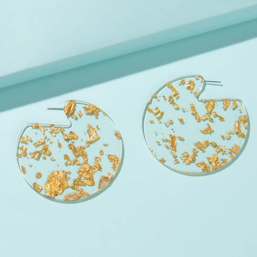 Creative Simple Geometric Acrylic Circular Women Earrings Gold Sequins Transparent Resin Stud Earrings Party Jewelry Gift
Creative Simple Geometric Acrylic Circular Women Earrings Gold Sequins Transparent Resin Stud Earrings Party Jewelry Gift