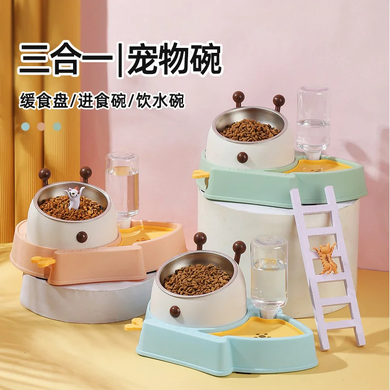 New Cat Bowl Dog Bowl Fun Three-use Anti-overturning Automatic Water Dispenser Cat Dog Anti-wet Pet Food Utensils Slow Food Bowl
New Cat Bowl Dog Bowl Fun Three-use Anti-overturning Automatic Water Dispenser Cat Dog Anti-wet Pet Food Utensils Slow Food Bowl