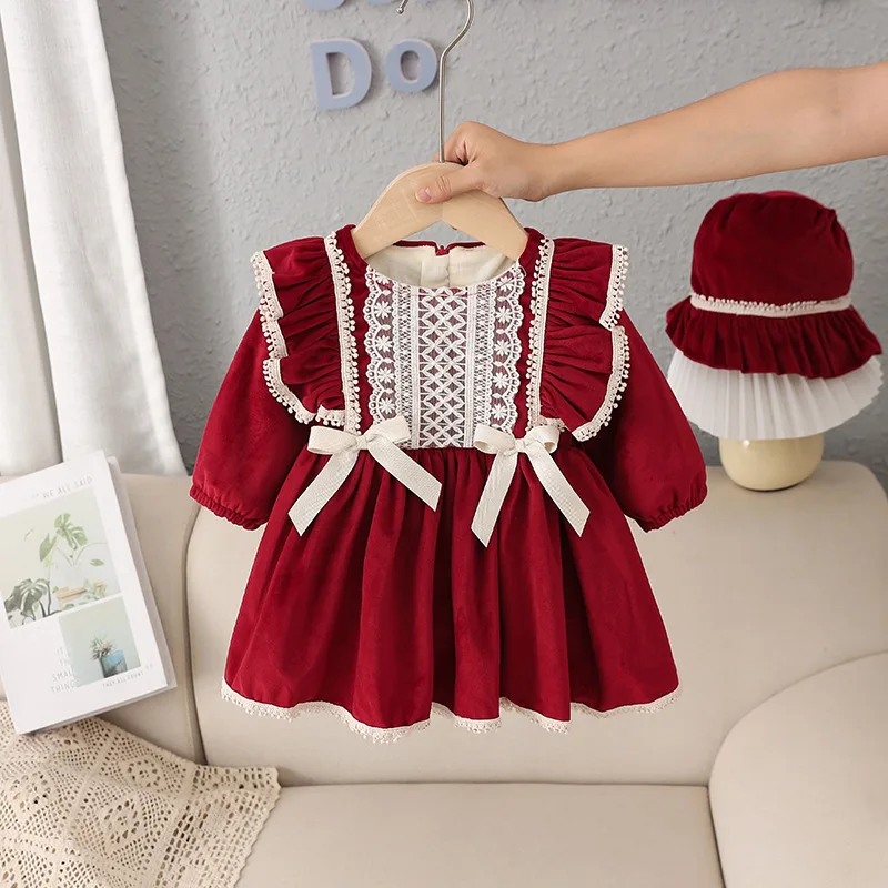 73-110cm Winter Baby Girls Dress Velvet Burgundy Plus Velvet Dress Princess Dress Birthday Dress Dress for Girls with Hat
73-110cm Winter Baby Girls Dress Velvet Burgundy Plus Velvet Dress Princess Dress Birthday Dress Dress for Girls with Hat