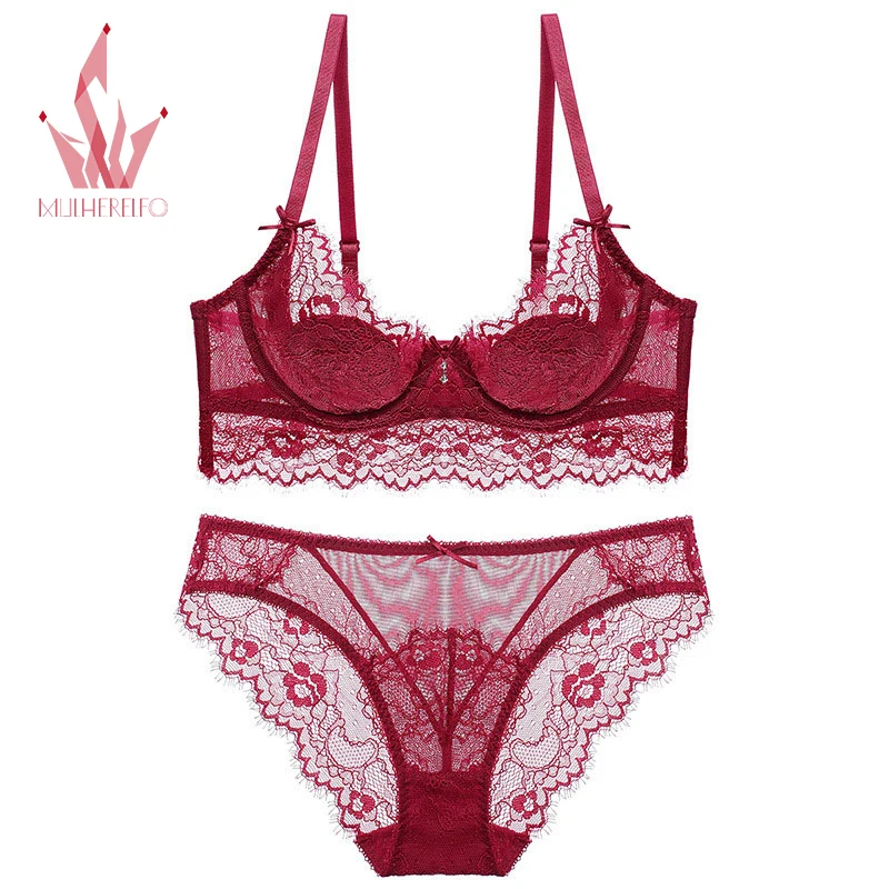 Mulherelfo Sexy Lace Lingerie Women Ultra Thin Mesh Patchwork Seamless Bra Padded Underwire Push Up Brassiere Set Femme Intimate
Mulherelfo Sexy Lace Lingerie Women Ultra Thin Mesh Patchwork Seamless Bra Padded Underwire Push Up Brassiere Set Femme Intimate