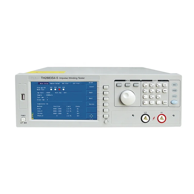 TH2883S4-5 Impulse Winding Tester 4 Channels Can Measure Minimum 10mH Inductance Value, 100-5000V Impulse Voltage Output
TH2883S4-5 Impulse Winding Tester 4 Channels Can Measure Minimum 10mH Inductance Value, 100-5000V Impulse Voltage Output