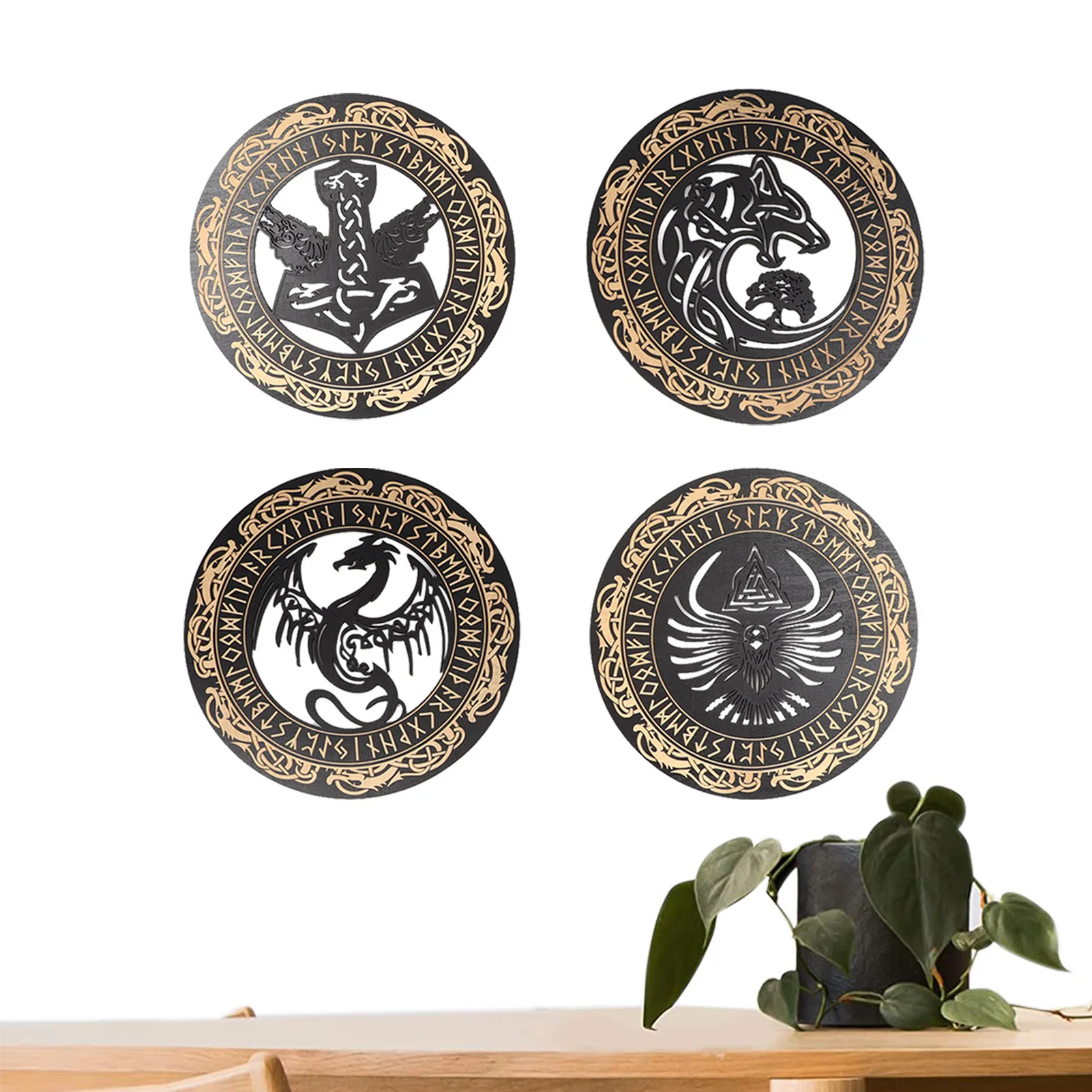 Настенная картина в скандинавском стиле, 4 шт., деревянная Настенная картина, Рунический декор, Настенная картина, скандинавский Викинг Runes, ... 
Настенная картина в скандинавском стиле, 4 шт., деревянная Настенная картина, Рунический декор, Настенная картина, скандинавский Викинг Runes, ...