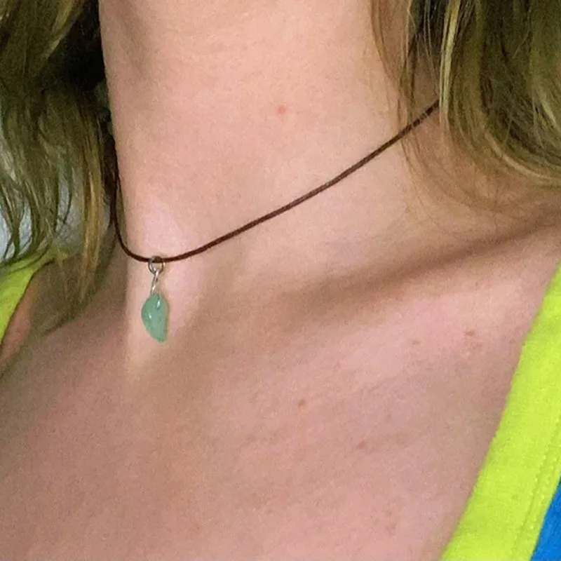 Bohemian Natural Stone Pendant Necklace Korean Choker Necklace for Women Collar 2022 Summer
Bohemian Natural Stone Pendant Necklace Korean Choker Necklace for Women Collar 2022 Summer