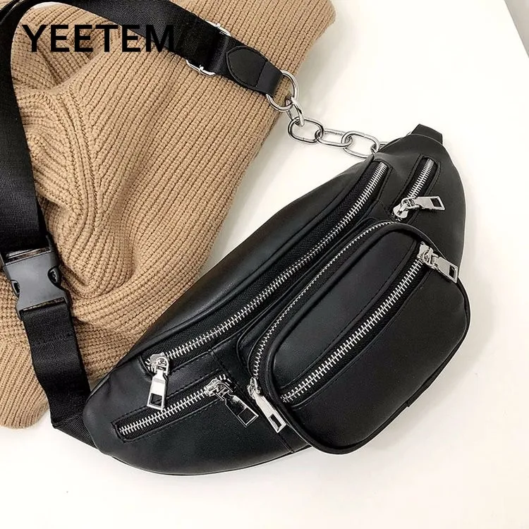 College Chest BagsSolid Color PU Chest Bag Fashion Chain Single Shoulder Diagonal Bag Shopping Leisure Zipper Open Waist Bag
College Chest BagsSolid Color PU Chest Bag Fashion Chain Single Shoulder Diagonal Bag Shopping Leisure Zipper Open Waist Bag