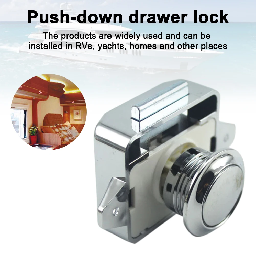 Push-type Durable Zinc Alloy High Quality Drawer Lock Car Lock RV Door Lock For Car Automobile RVs Yachts Safe Easy To Install
Push-type Durable Zinc Alloy High Quality Drawer Lock Car Lock RV Door Lock For Car Automobile RVs Yachts Safe Easy To Install