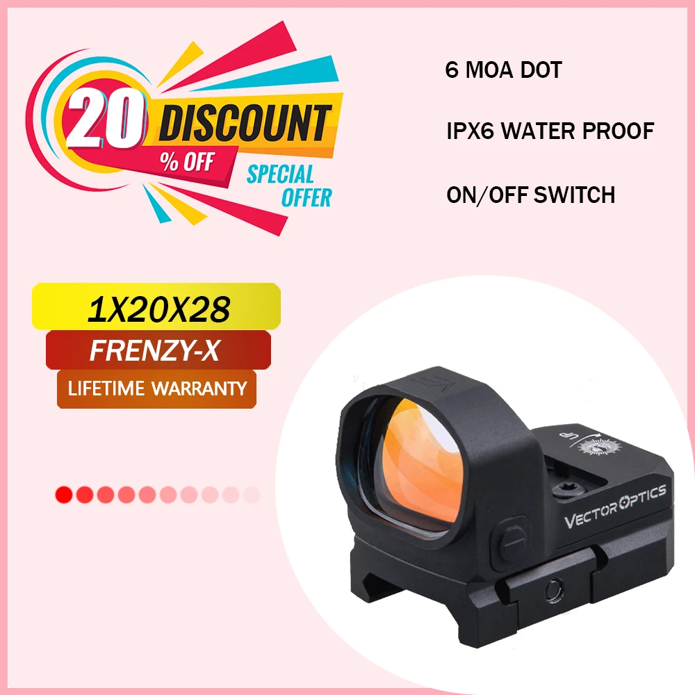 Векторная оптика Frenzy-X 1x20x28 6MOA, прицел с красной точкой, ручной прицел для охоты, строительный прицел для Glock 9 мм AR AK 5,56 7,62. 308
Векторная оптика Frenzy-X 1x20x28 6MOA, прицел с красной точкой, ручной прицел для охоты, строительный прицел для Glock 9 мм AR AK 5,56 7,62. 308