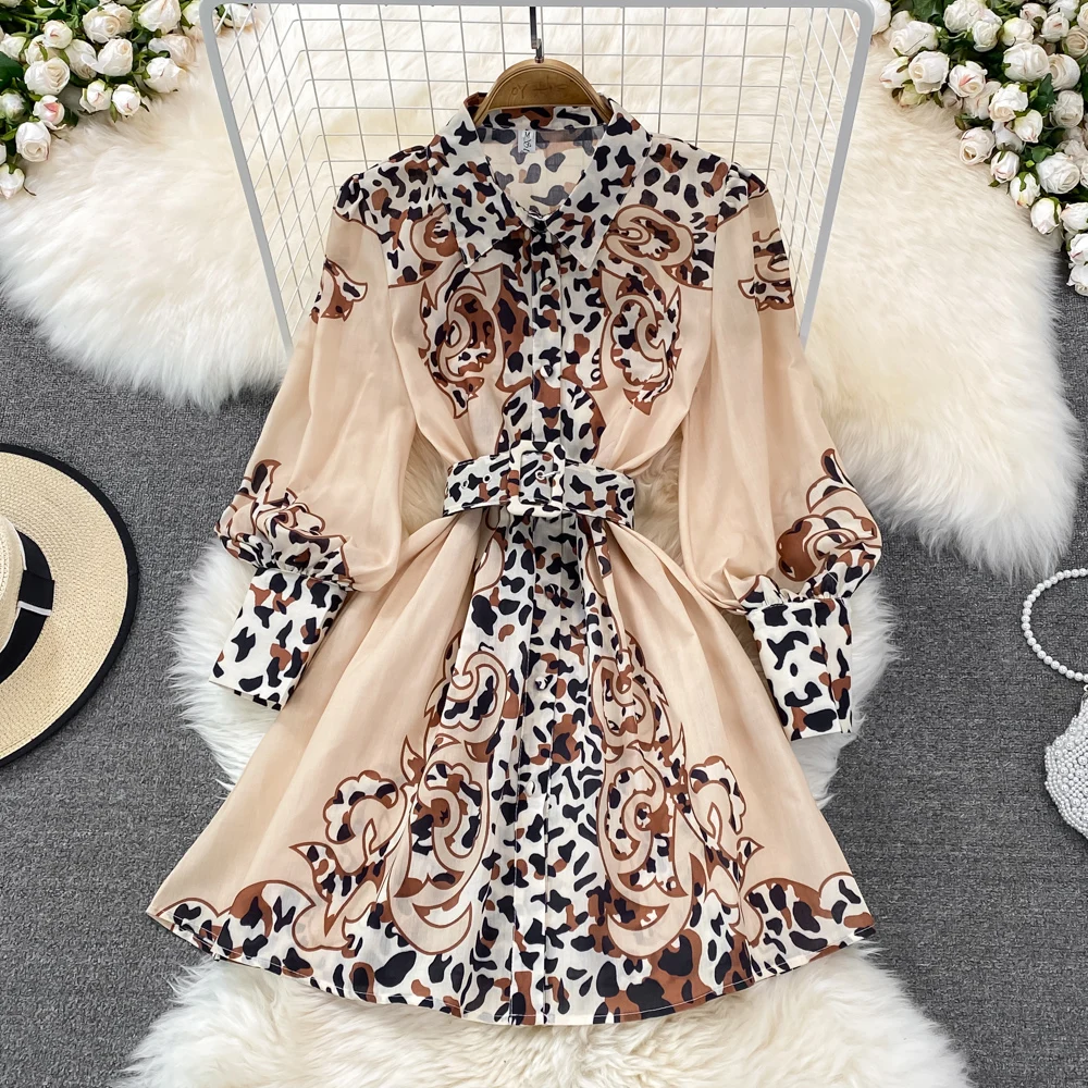 FTLZZ Spring Autumn New Women Waist Closing Lantern Sleeve Slim Lapel Dress Female Single Breasted Casual Dresses With Belt
FTLZZ Spring Autumn New Women Waist Closing Lantern Sleeve Slim Lapel Dress Female Single Breasted Casual Dresses With Belt