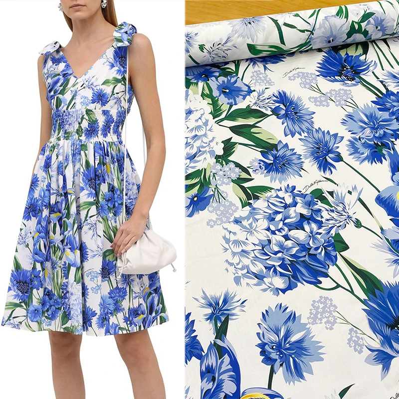 Natural Organic Cotton Poplin Printed Fabric Italy Brand Fashion Design Women Shirts Diy Sew Fabrics Cloth Per Meter Material
Natural Organic Cotton Poplin Printed Fabric Italy Brand Fashion Design Women Shirts Diy Sew Fabrics Cloth Per Meter Material