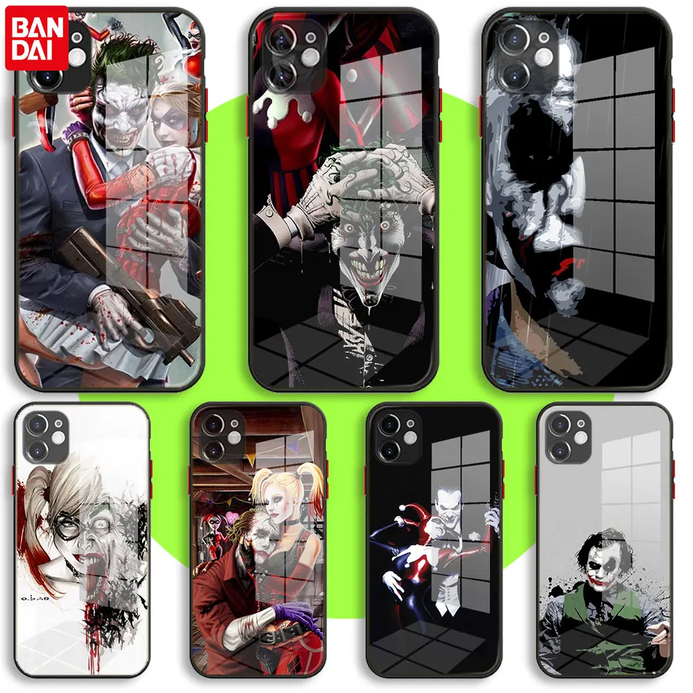 BANDAI Black Soft Glass Case For iPhone 13 11 12 Mini Pro Max XS XR X 7 8 6 Plus SE2 Silicone Cover Joker Harley Quinn design
BANDAI Black Soft Glass Case For iPhone 13 11 12 Mini Pro Max XS XR X 7 8 6 Plus SE2 Silicone Cover Joker Harley Quinn design