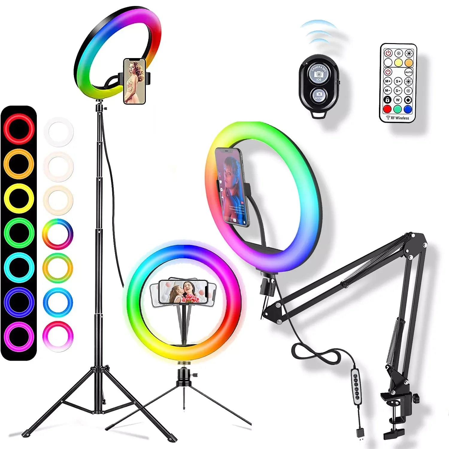 Selfie Ring Light RGB Fill LED RingLight Selfie Lamp Photography Lighting With Mobile Holder Tripod Stand For Video Youtube Live
Selfie Ring Light RGB Fill LED RingLight Selfie Lamp Photography Lighting With Mobile Holder Tripod Stand For Video Youtube Live