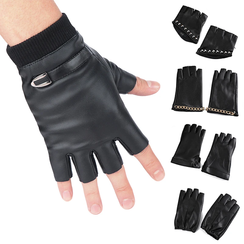 Women Black PU Leather Fingerless Gloves Rivets Chains Half Finger Mittens Fashion Goth Style Thick Men Motor Punk Gloves
Women Black PU Leather Fingerless Gloves Rivets Chains Half Finger Mittens Fashion Goth Style Thick Men Motor Punk Gloves