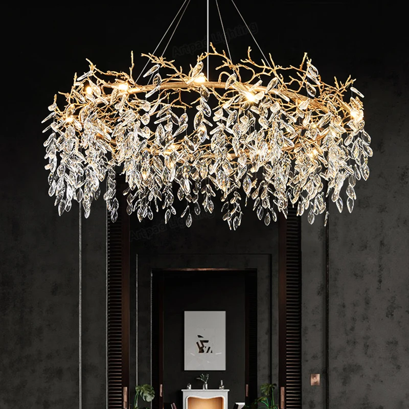 Nordic Luxury Crystal Chandeliers Metal Long/round Hanging Lamp For Dining Living Room Hotel Hall Art Gold Light Fixture Decora
Nordic Luxury Crystal Chandeliers Metal Long/round Hanging Lamp For Dining Living Room Hotel Hall Art Gold Light Fixture Decora