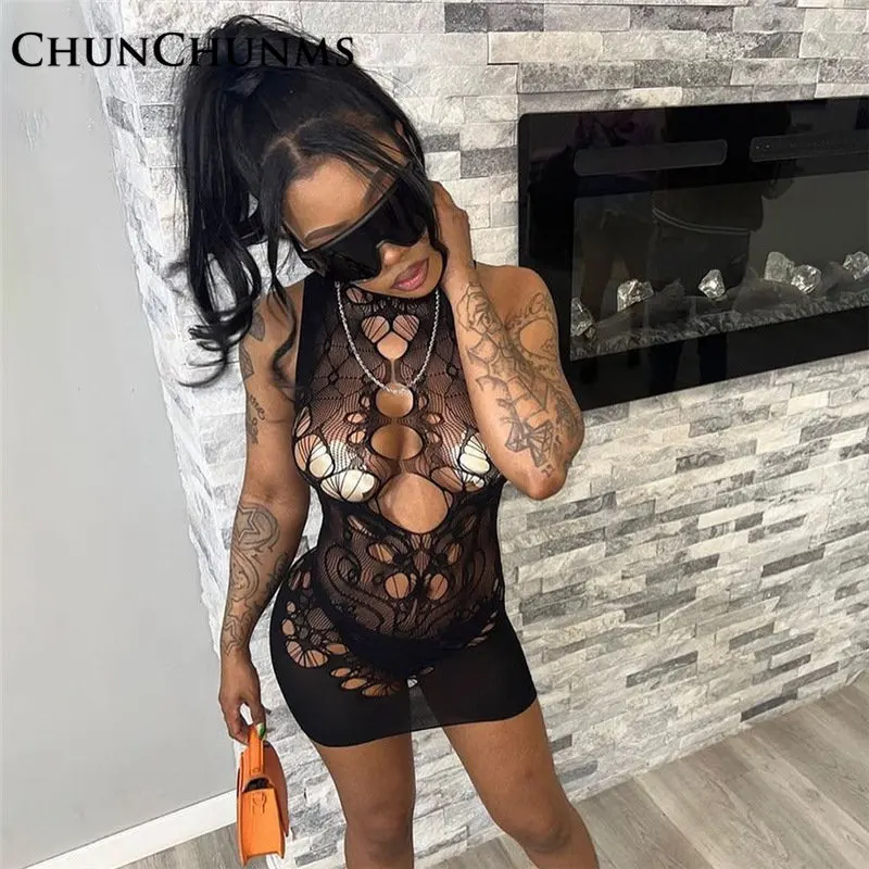 Sexy Lingerie Hollow Out See Through Pack Hip Dress Women Sleeveless Transparent Round Neck Bottoming Dresses Club Party Outfit
Sexy Lingerie Hollow Out See Through Pack Hip Dress Women Sleeveless Transparent Round Neck Bottoming Dresses Club Party Outfit