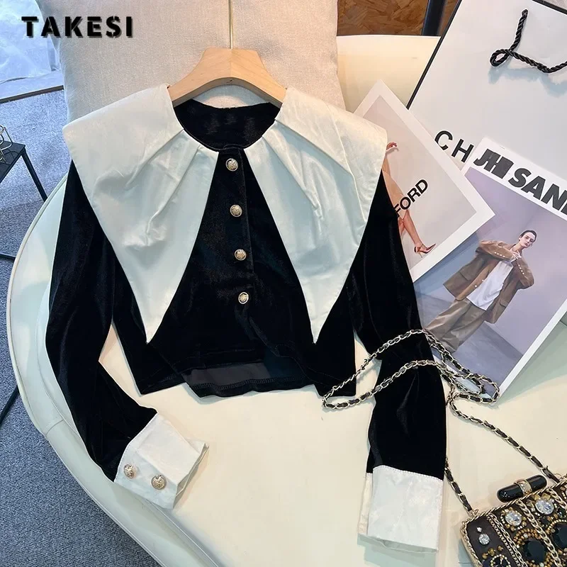 French Style Luxury Elegant Turn Down Collar Patchwork Slim Fit Blouses 2023 Winter Women Office Lady Long Sleeve Short Shirts
French Style Luxury Elegant Turn Down Collar Patchwork Slim Fit Blouses 2023 Winter Women Office Lady Long Sleeve Short Shirts