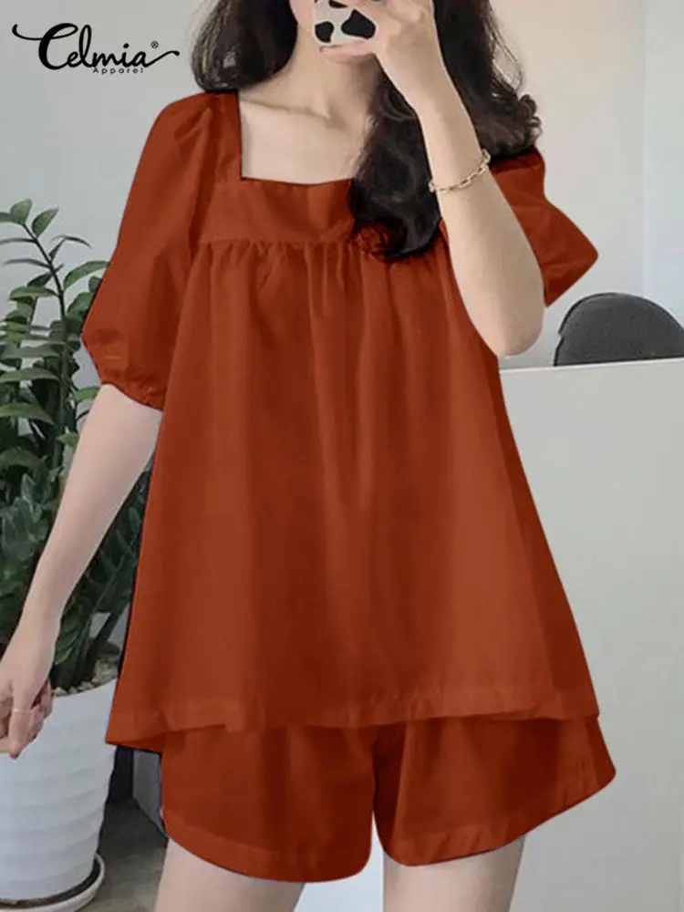 Модные однотонные короткие комплекты Celmia, женские топы с квадратным вырезом и рукавами-фонариками и шорты с эластичным поясом, повседневны...
Модные однотонные короткие комплекты Celmia, женские топы с квадратным вырезом и рукавами-фонариками и шорты с эластичным поясом, повседневны...
