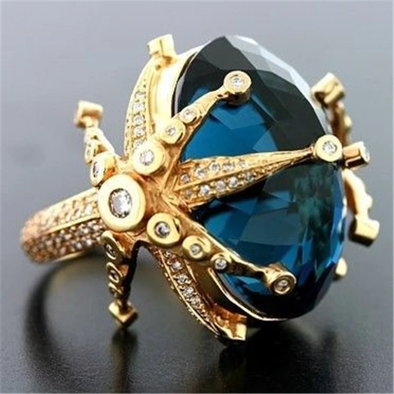 14k Yellow Gold Sapphire Diamond Ring for Women Peacock Blue Topaz Dainty Jewelry Bizuteria Anillos Wedding Ring Gemstone Anel
14k Yellow Gold Sapphire Diamond Ring for Women Peacock Blue Topaz Dainty Jewelry Bizuteria Anillos Wedding Ring Gemstone Anel