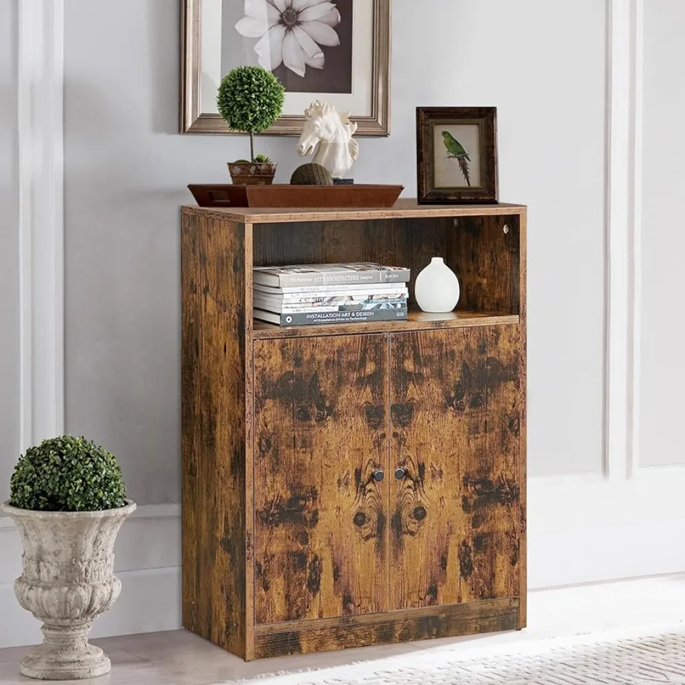 Wonder Comfort Storage Cabinet with Adjustable Shelves, Wooden Sideboard for Organizing Kitchen and Living Room, Rustic Brown
Wonder Comfort Storage Cabinet with Adjustable Shelves, Wooden Sideboard for Organizing Kitchen and Living Room, Rustic Brown