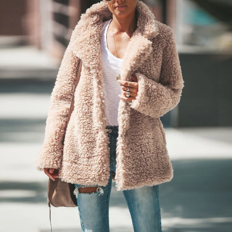 2021 Autumn and Winter European and American Fashion Plush Jacket Loose Lapel Solid Color Long-sleeved Jacket Cardigan Women
2021 Autumn and Winter European and American Fashion Plush Jacket Loose Lapel Solid Color Long-sleeved Jacket Cardigan Women
