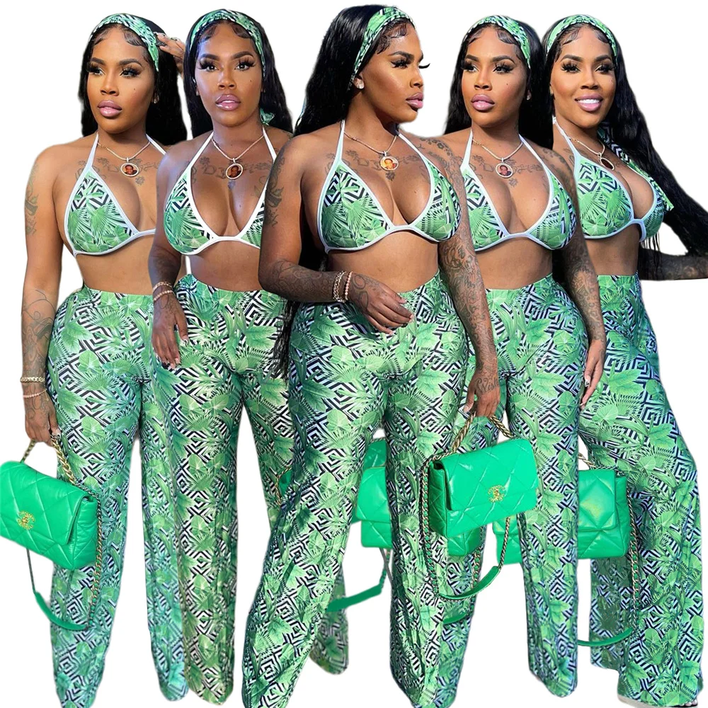 Fashion Trend DigitalOccident Hot Selling Women's Sexy Printed Wide Leg Pants Casual Three Pcs Set MS1833 (Including Headscar 
Fashion Trend DigitalOccident Hot Selling Women's Sexy Printed Wide Leg Pants Casual Three Pcs Set MS1833 (Including Headscar