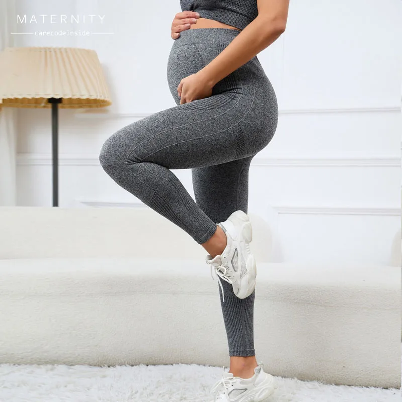 

Штаны Для Йоги CARECODE для беременных женщин с высокой талией, обтягивающие трикотажные леггинсы для поддержки живота для беременных, спортивная одежда, штаны для коррекции фигуры