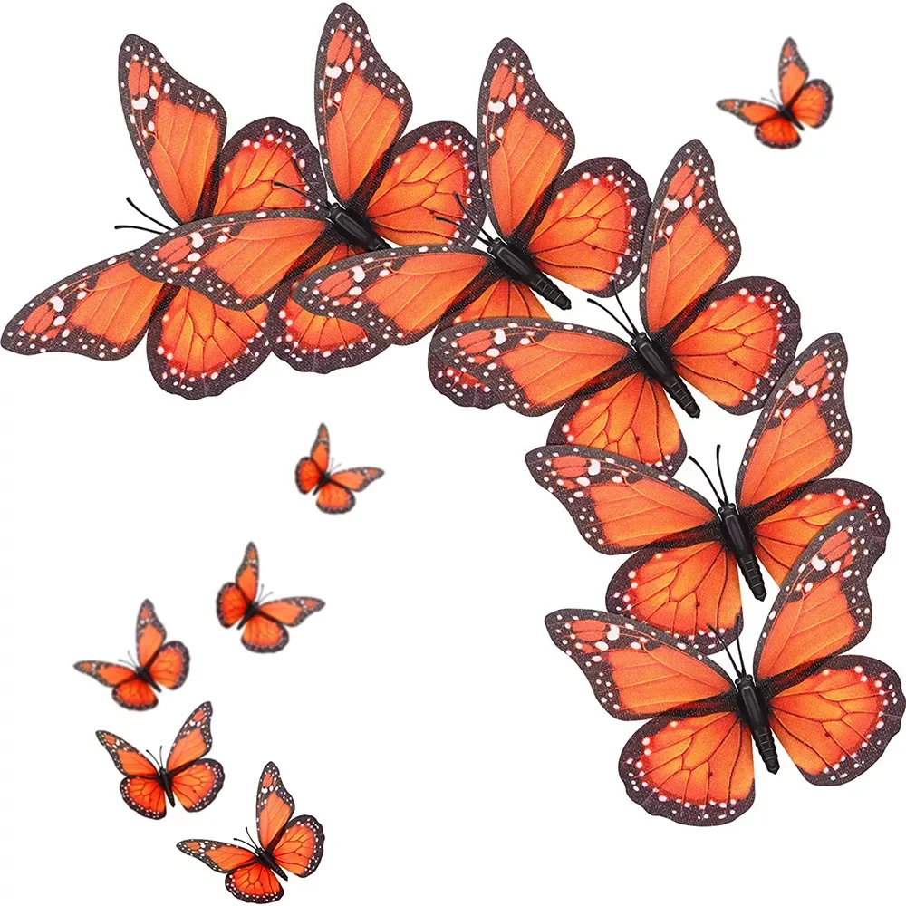 10Pcs 4.72 In Monarch Butterfly Decoration Stickers Fake Butterflies for Crafts Artificial Butterfly Wall Decor 3D Home Decor.
10Pcs 4.72 In Monarch Butterfly Decoration Stickers Fake Butterflies for Crafts Artificial Butterfly Wall Decor 3D Home Decor.