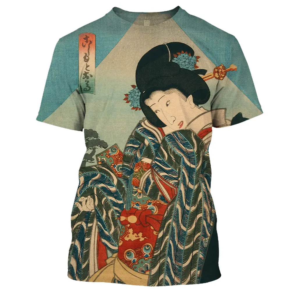 Geisha Japanese New Pattern Polyester Men's Wear Short Sleeve T-Shirt Printed Clothes Round Neck Summer Leisure Originality Inte
Geisha Japanese New Pattern Polyester Men's Wear Short Sleeve T-Shirt Printed Clothes Round Neck Summer Leisure Originality Inte