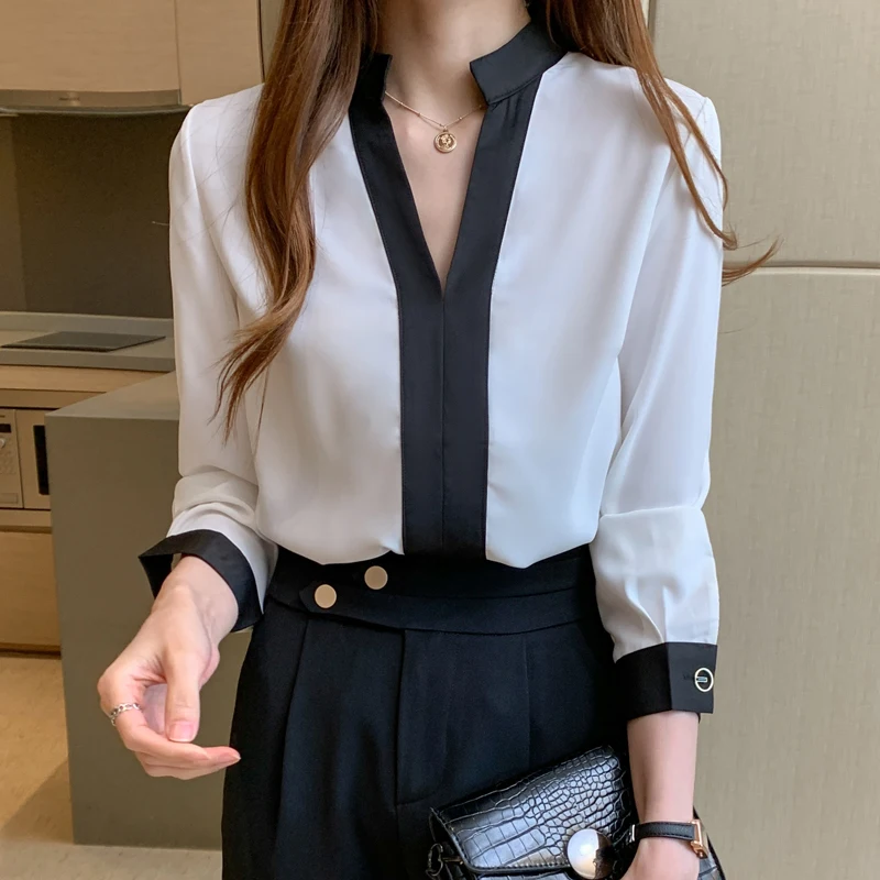 New Autumn White Long Sleeve Chiffon Shirt Women 2023 Casual V Neck Tops Blouse Women Solid Ladies Clothing Blusas 11189
New Autumn White Long Sleeve Chiffon Shirt Women 2023 Casual V Neck Tops Blouse Women Solid Ladies Clothing Blusas 11189