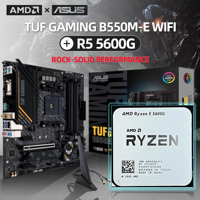 AMD New Ryzen 5 5600G R5 5600G CPU + ASUS New TUF GAMING B550M-E (Wi-Fi) комплект материнской платы Ryzen AM4 CPU Micro-ATX B550M placa mae
AMD New Ryzen 5 5600G R5 5600G CPU + ASUS New TUF GAMING B550M-E (Wi-Fi) комплект материнской платы Ryzen AM4 CPU Micro-ATX B550M placa mae