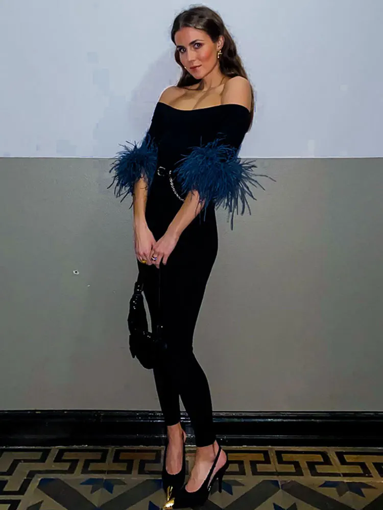 Kalevest Y2K Jumpsuits Feather Long Sleeve Body Top Solid Slim Skinny Pants Tight-Fitting Black Gothic Rave Women Jumpsuits
Kalevest Y2K Jumpsuits Feather Long Sleeve Body Top Solid Slim Skinny Pants Tight-Fitting Black Gothic Rave Women Jumpsuits