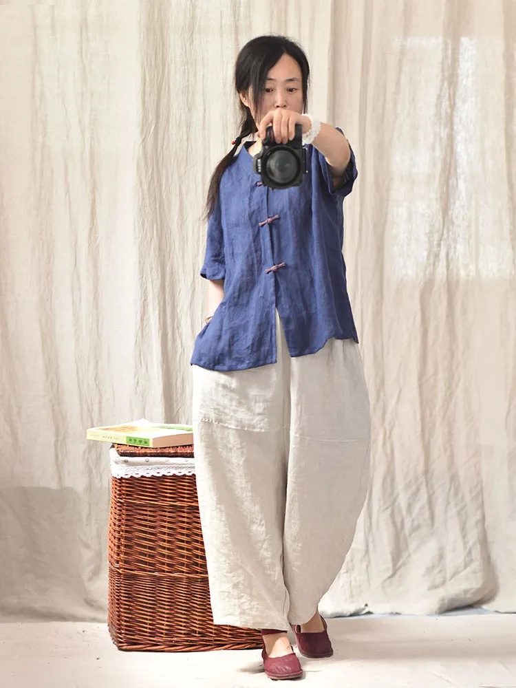 Wide Leg Pants Women Large Size 2020 Original Pure Ramie Capri Elastic Waist Casual Solid Color Loose Summer Women Trousers
Wide Leg Pants Women Large Size 2020 Original Pure Ramie Capri Elastic Waist Casual Solid Color Loose Summer Women Trousers