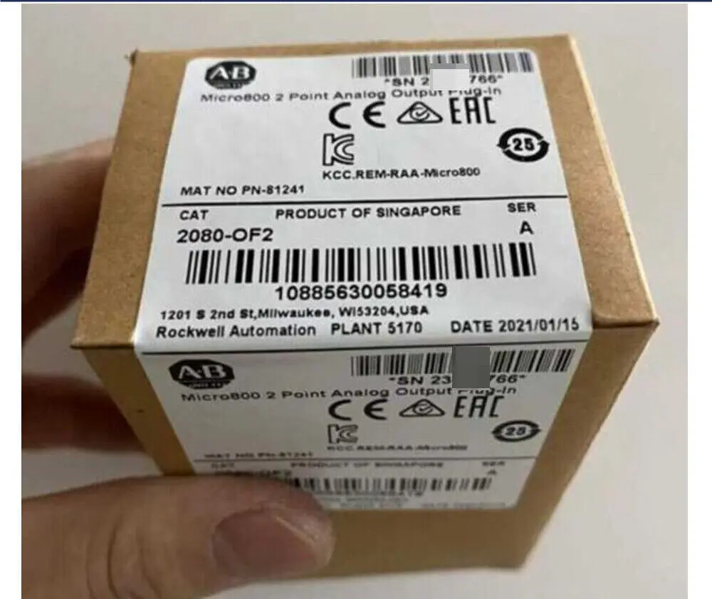 1 шт. 2080-OF2 новый AB Micro800 2-точечный аналоговый выход штепсельный 2080-OF2
1 шт. 2080-OF2 новый AB Micro800 2-точечный аналоговый выход штепсельный 2080-OF2