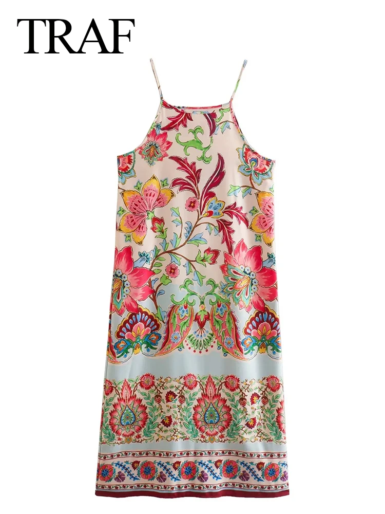Платье женское летнее длинное с разноцветным цветочным принтом, без рукавов
Платье женское летнее длинное с разноцветным цветочным принтом, без рукавов