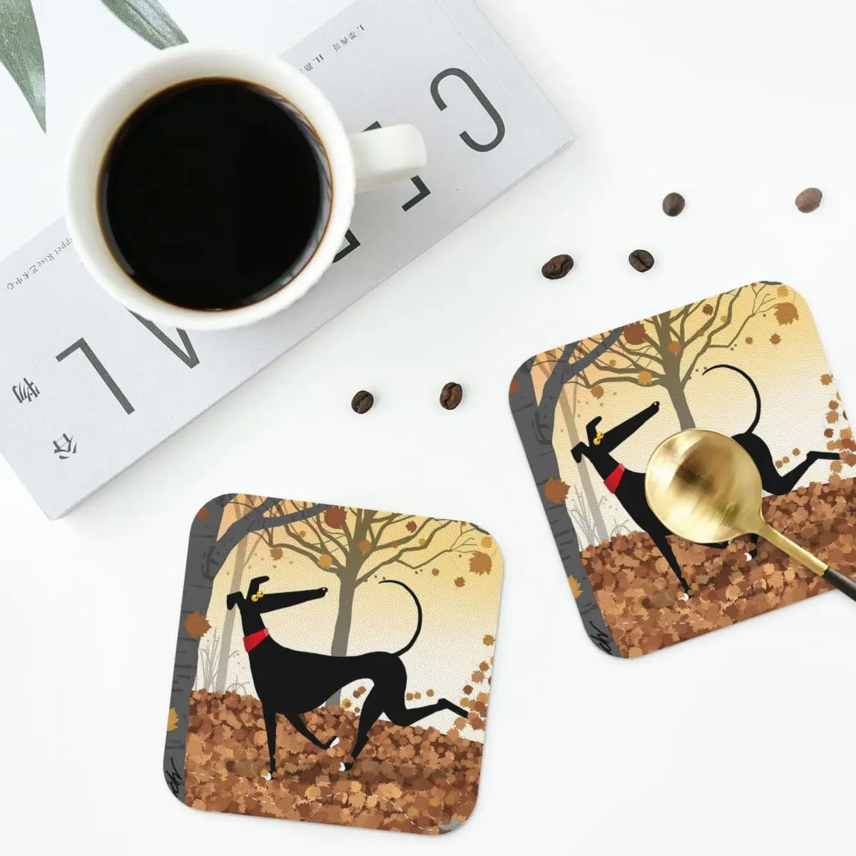 Autumn Hound Coasters PVC Leather Placemats Non-slip Insulation Coffee Mats for Decor Home Kitchen Dining Pads Set of 4
Autumn Hound Coasters PVC Leather Placemats Non-slip Insulation Coffee Mats for Decor Home Kitchen Dining Pads Set of 4