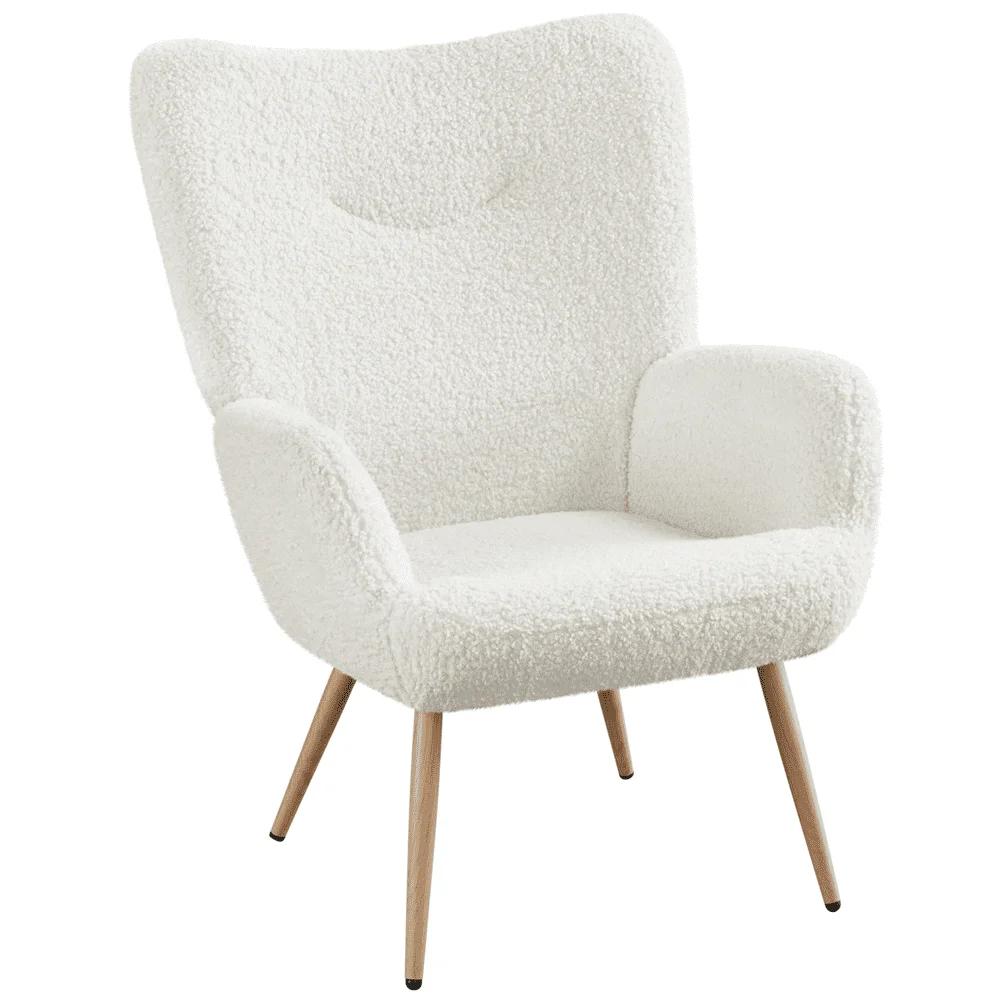 Easyfashion Modern Boucle Fabric Accent Chair, White
Easyfashion Modern Boucle Fabric Accent Chair, White