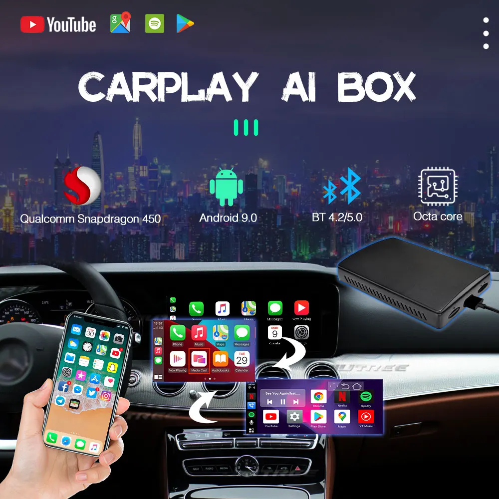 Android Auto Wireless CarPlay AI Smart Box For Benz E Class W207 W212 2017-2020 Android USB type AI Adpater Netflix Yotube
Android Auto Wireless CarPlay AI Smart Box For Benz E Class W207 W212 2017-2020 Android USB type AI Adpater Netflix Yotube