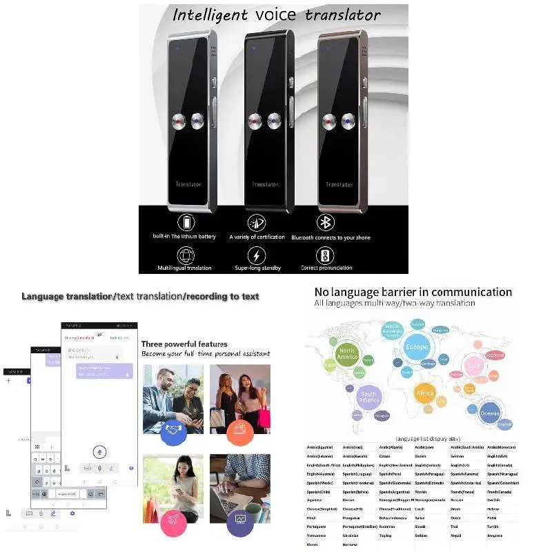 Smart Language Translator Device Handheld Voice Translation Machine Support 68 Languages for Travel Business
Smart Language Translator Device Handheld Voice Translation Machine Support 68 Languages for Travel Business