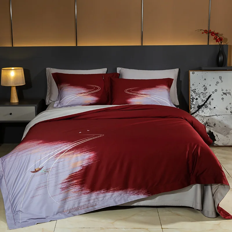 New Luxury Egyptian Cotton Embroidery+Printing ding Set Healthy Skin Quilt Covers Sets Pillowcase Bed Linen Fitted Sheet
New Luxury Egyptian Cotton Embroidery+Printing ding Set Healthy Skin Quilt Covers Sets Pillowcase Bed Linen Fitted Sheet