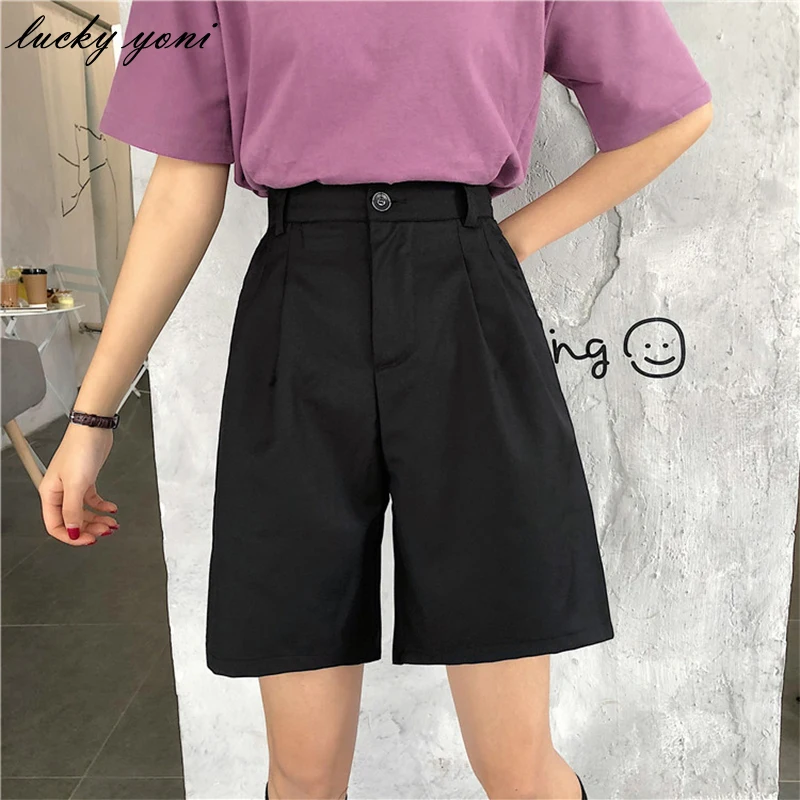 Yoni Trendy Loose Shorts Women Summer Fashion Solid Streetwear Straight Shorts Female New Casual High Waist Black Wide Leg Pants
Yoni Trendy Loose Shorts Women Summer Fashion Solid Streetwear Straight Shorts Female New Casual High Waist Black Wide Leg Pants