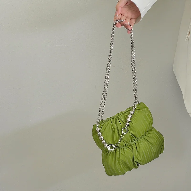 Pleated Chain Beaded Bag Female 2022 Spring And Summer Versatile Personality One Shoulder Messenger Hand Carry Small Bag XA5A
Pleated Chain Beaded Bag Female 2022 Spring And Summer Versatile Personality One Shoulder Messenger Hand Carry Small Bag XA5A