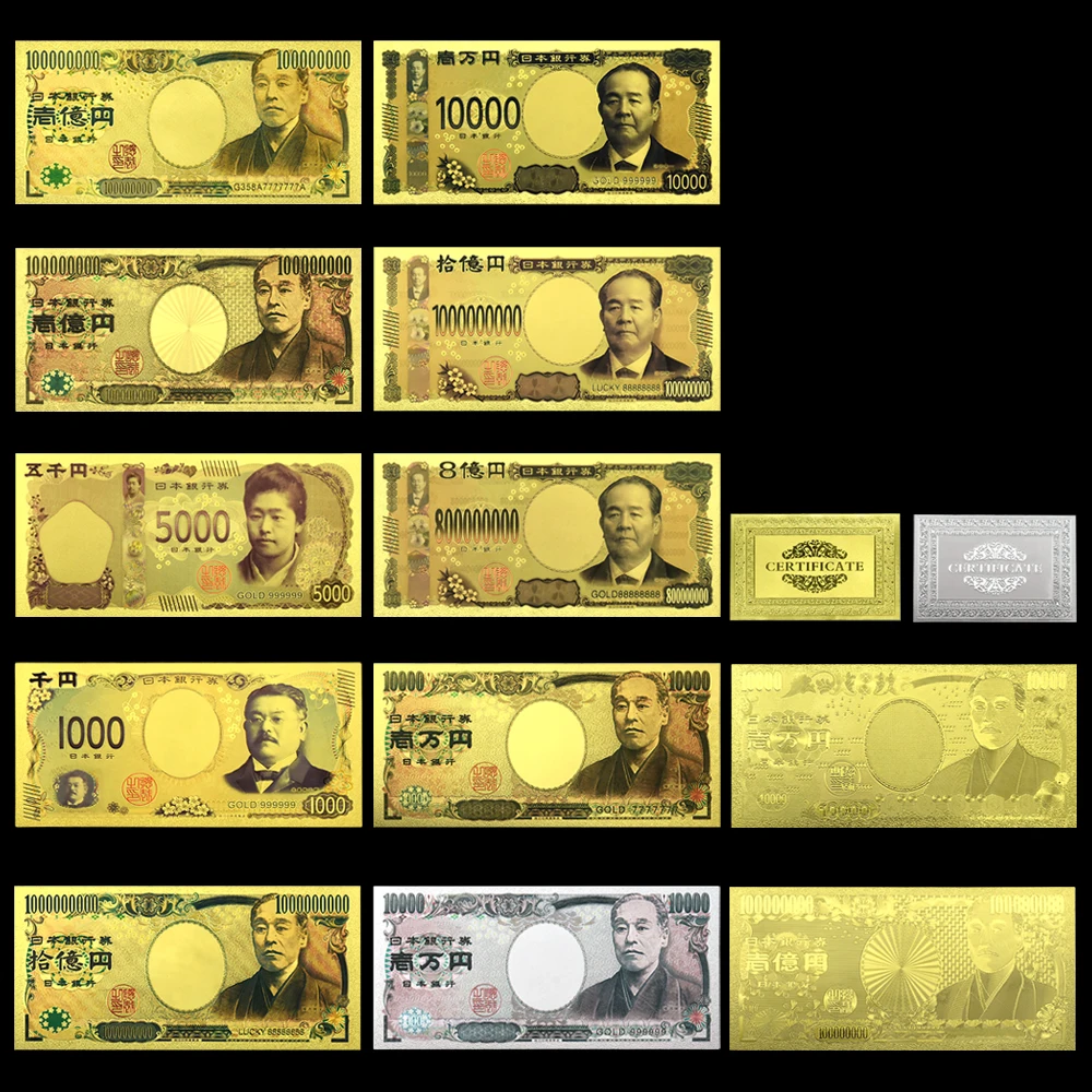 12pcs/set Japan Souvenir Banknotes Kinds of Yen Gold Banknotes Commemorative Cards Fake Money Art Crafts Collectibles
12pcs/set Japan Souvenir Banknotes Kinds of Yen Gold Banknotes Commemorative Cards Fake Money Art Crafts Collectibles