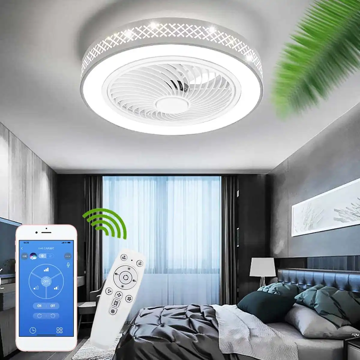 80W 50cm Intelligent Led Ceiling Fan Light Ceiling Fan with Lights 3-Speed Dimmable Smart APP Remote Control Modern LED Lighting
80W 50cm Intelligent Led Ceiling Fan Light Ceiling Fan with Lights 3-Speed Dimmable Smart APP Remote Control Modern LED Lighting