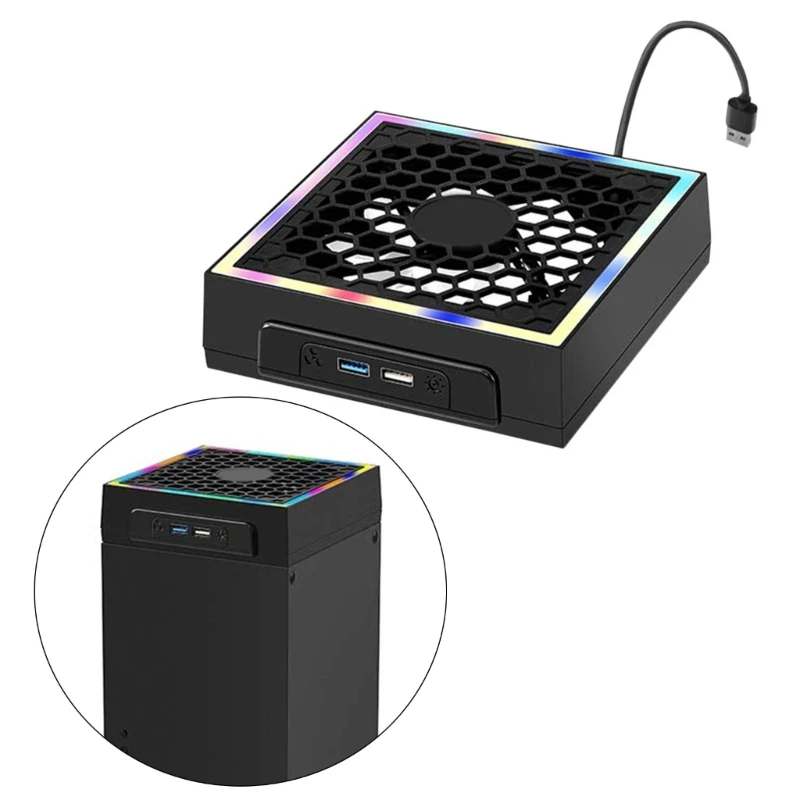Game Console Cooling Fan 3 Gears Adjustable 5V Host Top Cooler 7 Lighting Modes Gaming Accessories for XB Series X E8BE
Game Console Cooling Fan 3 Gears Adjustable 5V Host Top Cooler 7 Lighting Modes Gaming Accessories for XB Series X E8BE